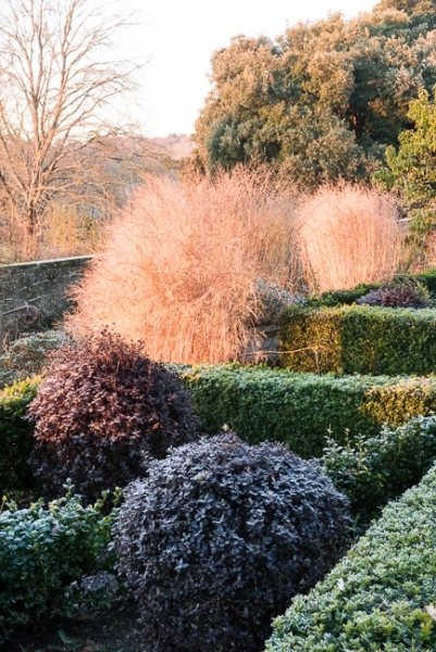 Lower end of the Italianate garden overlooking open countryside