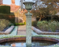 The fountain in the rose garden