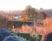Lower end of the Italianate garden overlooking open countryside