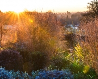 Lower end of the Italianate garden overlooking open countryside