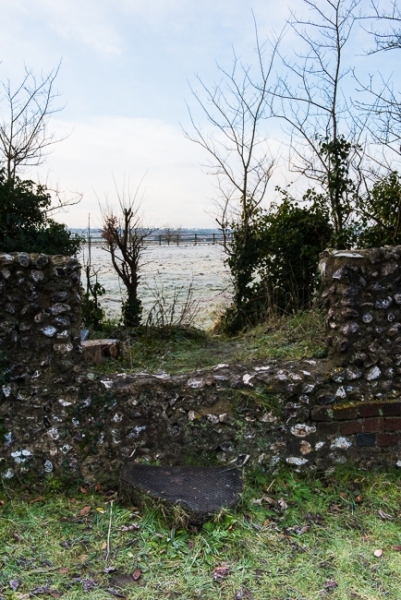 Views out over open countryside from the wild garden