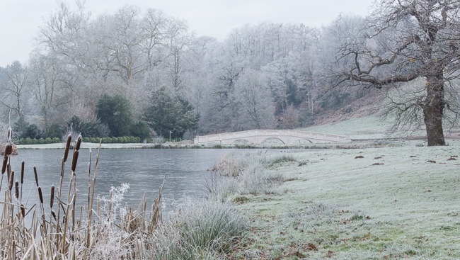The five arch bridge at Painshill Park landscape garden