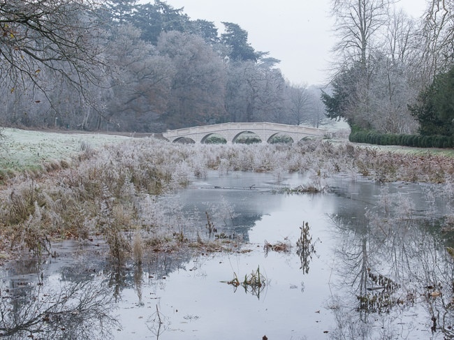 The five arch bridge at Painshill Park landscape garden