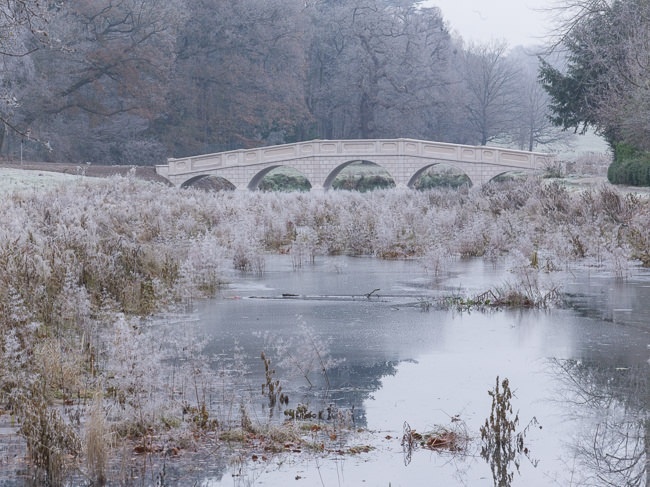 The five arch bridge at Painshill Park landscape garden