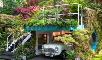 Garage with rooftop garden