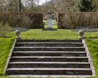 Steps leading up to the upper terrace