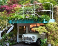 Garage with rooftop garden