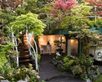 Garage with rooftop garden